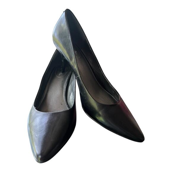 Maripé Marley Black Leather Pumps 71/2M - Picture 1 of 7